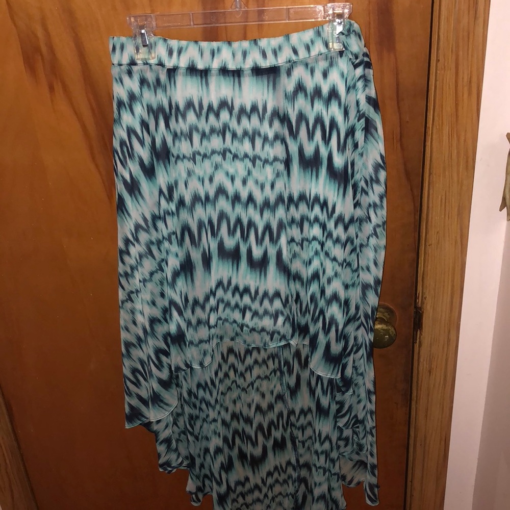 Blue high low skirt